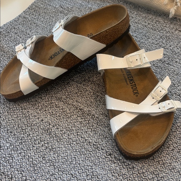 Birkenstock Franca Sandals in white patent leather, size 39 or 8, Excellent con - Picture 2 of 11